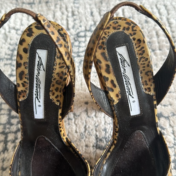 Brian Atwood leopard print patent leather and cork platform sandal. Size 35 US 5 - Picture 4 of 9